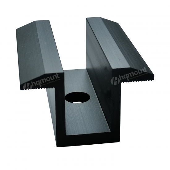 mid-clamp for solar mounting, black anodised